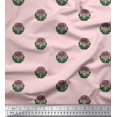 thumbnail image 1 of Soimoi Poly Georgette Fabric Dot,Leaves & Floral Block Printed Craft Fabric by The Yard 52 Inch Wide, 1 of 3