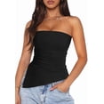 thumbnail image 2 of Womens Tube Top Summer Strapless Tops Black XL, 2 of 7