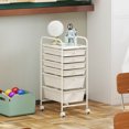 thumbnail image 4 of Costway 6 Drawer Rolling Storage Cart Scrapbook Paper Office Organizer Macaron White, 4 of 10