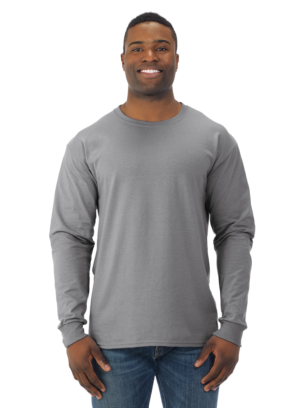 Jerzees Mens DRI-POWER Active Long Sleeve Crew T-Shirt, M, Oxford