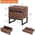 thumbnail image 3 of WAMPAT Modern End Table, 2 Drawers, Small Space Side Table, Wooden Nightstand, Bedside Storage for Living Room, Bedroom, Rustic Brown, 3 of 8