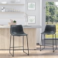 thumbnail image 2 of HOMCOM Bar Stools Set of 2, Counter Height Barstools with Back, Black, 2 of 10