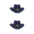 thumbnail image 3 of Decodeary Western Outback Cowboy Hat Channel Inner Cowboy Classic Hat Large Brim Provides dark blue 2Set, 3 of 6