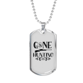 thumbnail image 1 of Gone Hunting Necklace Stainless Steel or 18k Gold Dog Tag 24" Chain, 1 of 8