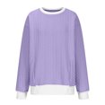 thumbnail image 5 of MeetoTime Chandails en Molleton à Col Rond pour Femmes Automne Manches Longues Pull-Over Surdimensionné avec Poches, 5 of 5