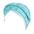thumbnail image 1 of Aocisk Turban Tressé Perlé avec Foulard, Casquette pour Femmes, Couvre-Chef Mode Style Baseball, Bleu Pâle, Taille Unique, 1 of 4