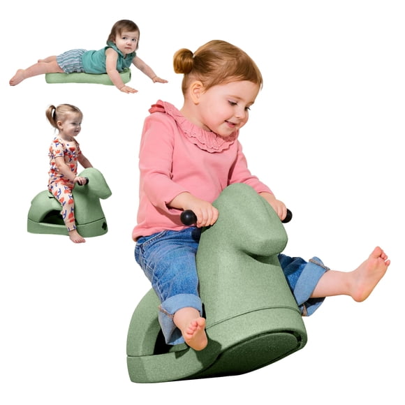Nuby Rock 'N Ride Rocking Horse for Kids - Ride, Rock & Scoot Toy for Indoor & Outdoor Play - Balance & Coordination Development Toy - Ages 12+ Month
