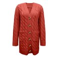 thumbnail image 4 of Pisexur Shacket Jacket Women Long Sleeve Cable Knit Long Cardigan Open Front Button Sweater Outerwear Pocketed Shirts Fall Jacket Shackets, 4 of 6