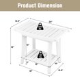 thumbnail image 3 of Gymax 2-tier Shower Bench Waterproof Spa Bath Shower Stool Heavy Duty w/ Shelf White, 3 of 10
