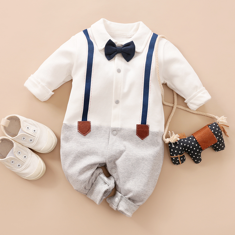 PatPat Baby Gentleman Faux-two Long Sleeve Jumpsuit (loose shape)