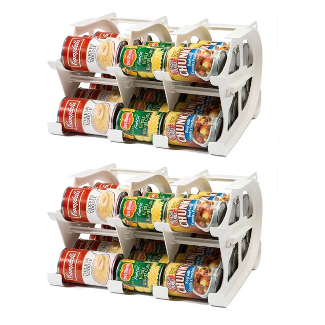 FIFO Countertop Mini Can Tracker Holds 10 to 24 Oz Cans, USA Made (2 Pack)