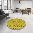 thumbnail image 4 of Ahgly Company Machine Washable Indoor Round Transitional Yellow Area Rugs, 5' Round, 4 of 7