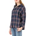 thumbnail image 4 of INSPIRE CHIC Women's Plaid Shirts Button Down Long Sleeve Pockets Oversized Tunics Blouse, 4 of 6