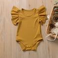 thumbnail image 2 of MIASHUI Baby Clothes Baby Boys Girls Solid Ruffle Romper Bodysuit Clothes Outfits,Yellow,12-18 Months, 2 of 5