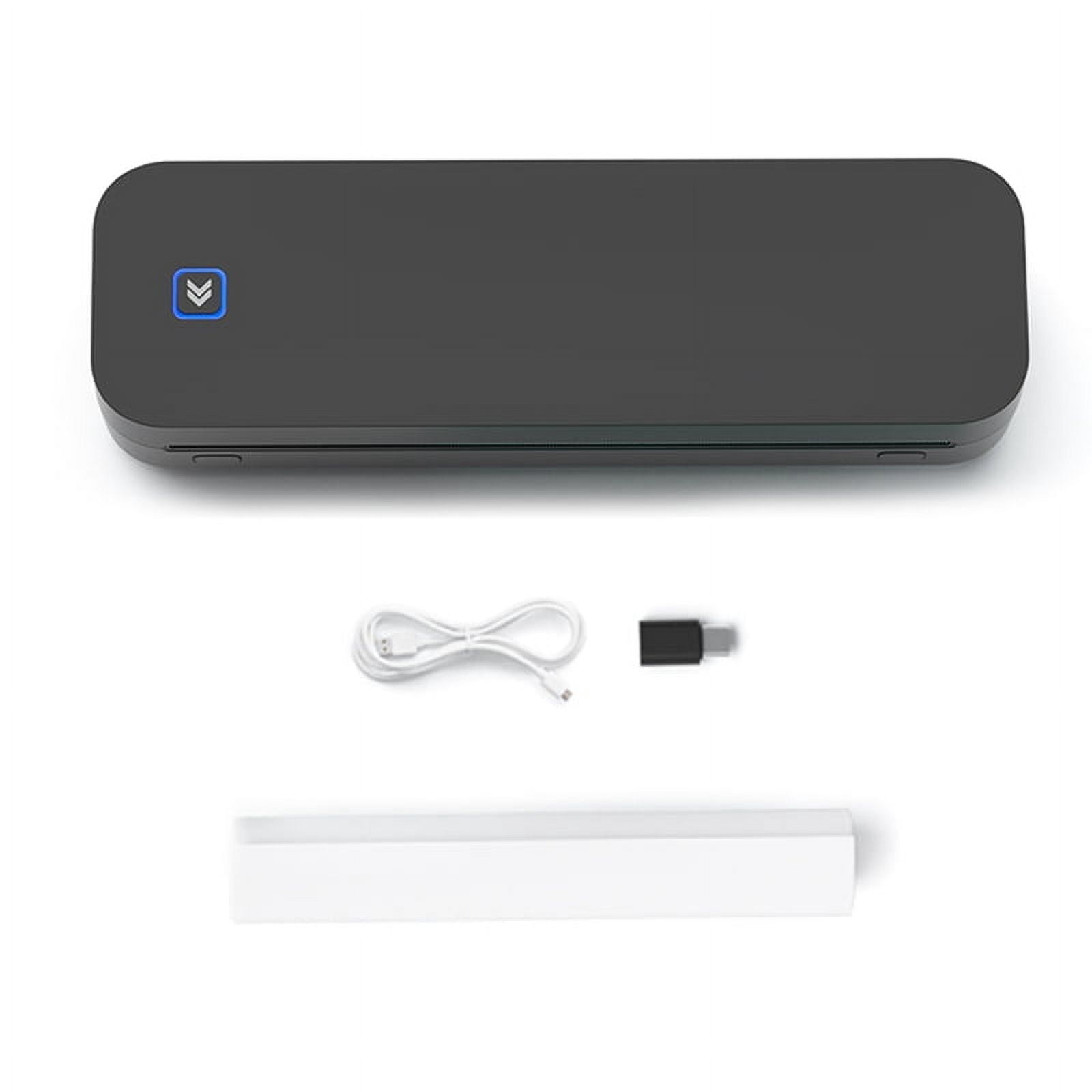 Portable A4 Thermal Printer Inkless for Office Photo PDF Document Memo Stencil Printing Black,1*Printer 1*English manual 1*Data cable 1*White paper,Black