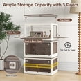 thumbnail image 4 of Gymax Ensemble de 3 Bacs de Rangement Empilables avec Couvercles 24 Gallons Boîte de Rangement Pliable en Plastique, 4 of 10