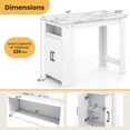 thumbnail image 3 of Gymax 47'' Long Counter Height Table Bar Table Faux Marble Pub Table w/ Cabinet, 3 of 10