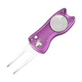 thumbnail image 2 of Golf Pitch Divot Repair Switchblade Ball Marker Divot Tool Metal Groove Cleaner Purple, 2 of 9