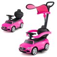 thumbnail image 1 of Costway 3-in-1 Ride on Push Car with Adjustable Canopy & Steering Push Bar Pink, 1 of 10