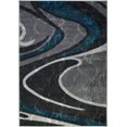thumbnail image 1 of Spirals Abstract Pattern Area Rug Carpet in Black Grey Blue, 3x10 (2'7" x 9'10", 80cm x 300cm), 1 of 5