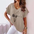 thumbnail image 2 of Birdeem Women V-Neck Print T-Shirts Fashion Comfortable Female Blouses Tops, 2 of 6