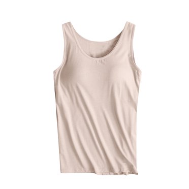 cfhntfmh Débardeurs pour Femmes avec Soutien-Gorge Intégré Col Ras du Cou Chandails Sans Manches Décontractés Entraînement Yoga Blouse Basique 2025