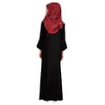 thumbnail image 4 of Bimba Vêtements Islamiques pour Femmes Longue Robe de Prière Maxi avec Hijab Imprimé Abaya en Rayonne Robe Musulmane à Boutons devant, 4 of 7