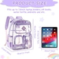 thumbnail image 4 of Clear Backpack For School PVC Transparent Bookbag For Girls Stadium Approved See Through Backpack, 4 of 9