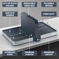 thumbnail image 2 of Stelive Foldable Dish Drying Rack with Dual Parts for Kitchen Counter Space-Saving Rack - Rustproof Removable Utensil Drainer & Drainage Spout, Gray, 2 of 12