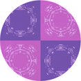 thumbnail image 1 of Ahgly Company Tapis de Zone Rond Transitionnel Violet pour Intérieur Lavable à la Machine, 3 Pieds Rond, 1 of 7