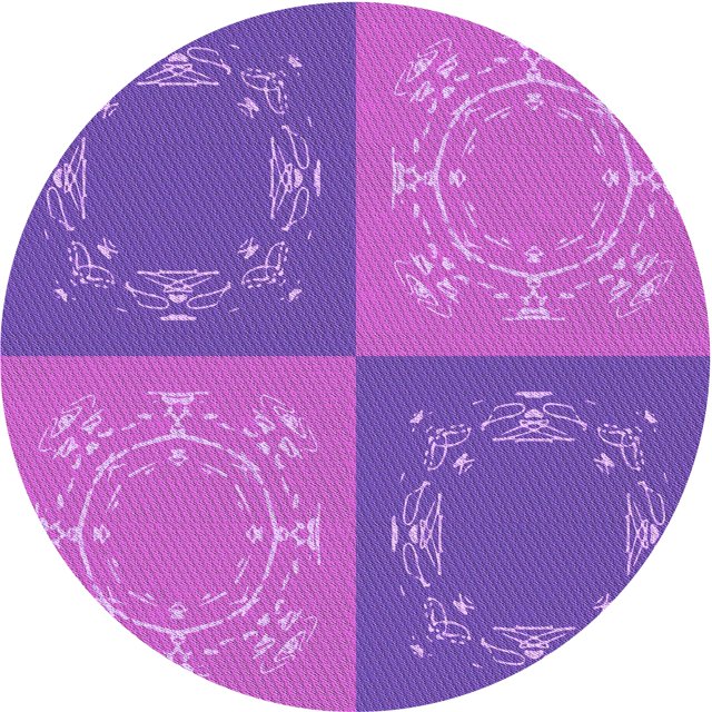 Ahgly Company Tapis de Zone Rond Transitionnel Violet pour Intérieur Lavable à la Machine, 3 Pieds Rond