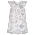 thumbnail image 3 of Chemise de Nuit d'Été pour Filles, Imprimé Océan Mignon, Manches Courtes, Tenue de Détente Décontractée, Robe de Pyjama Confortable pour Enfants, pour Tout-Petits de 3 à 10 Ans, 3 of 3