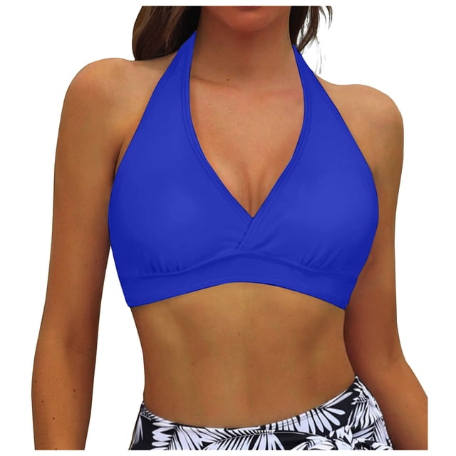 Women Bikini Top Push Up Swimsuit - Removable Padded Bra for Beach and Pool with Adjustable Support