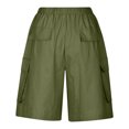 thumbnail image 3 of Timegard Cargo Shorts for Women Elastic High Waisted Drawstring Athletic Walking Shorts with Multi-pockets, 3 of 6
