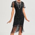 thumbnail image 1 of UPPADA Robe Cocktail à Col Rond pour Femmes Robe Queue de Poisson Robe Cocktail Sans Manches Robe Formelle Évasée Robe d'Invitée de Mariage Robe Cocktail Moulante Liquidation d'Hiver, 1 of 4
