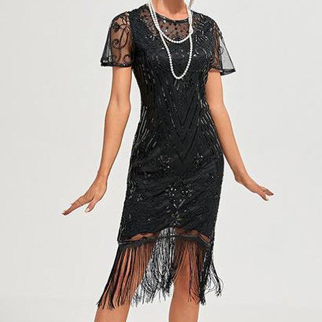 UPPADA Robe Cocktail à Col Rond pour Femmes Robe Queue de Poisson Robe Cocktail Sans Manches Robe Formelle Évasée Robe d'Invitée de Mariage Robe Cocktail Moulante Liquidation d'Hiver