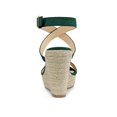 thumbnail image 2 of BLISSFUL STEP Chaussures pour Femmes Sandales Espadrilles à Talon Compensé Slingback à Brides Croisées Vert 7, 2 of 8