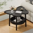 thumbnail image 2 of 2 Tier Butterfly Shaped Side Table with Layered Storage, Multifunctional for Living Room, Bedroom and Office, Easy to Assemble Portable Design, 2 of 8