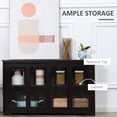 thumbnail image 4 of HOMCOM Buffet de Cuisine Armoire de Rangement Empilable avec Porte Coulissante en Verre, 4 of 10