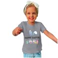 thumbnail image 4 of Penkiiy T-Shirts de Pâques pour Enfants Tout-Petits Garçons Filles Mode Oreilles de Lapin de Pâques Oeufs de Pâques Imprimé Col Rond Imprimé Manche Courte Haut 7 Ans Gris, 4 of 4