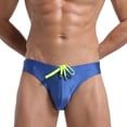 thumbnail image 1 of ylioge Mens Swim Trunks Quick-Drying Swimwear Briefs Boys Solid Drawstring Low Rise Stretchy Lightweight Beach Board Swimming Swimsuits Shorts, 1 of 4