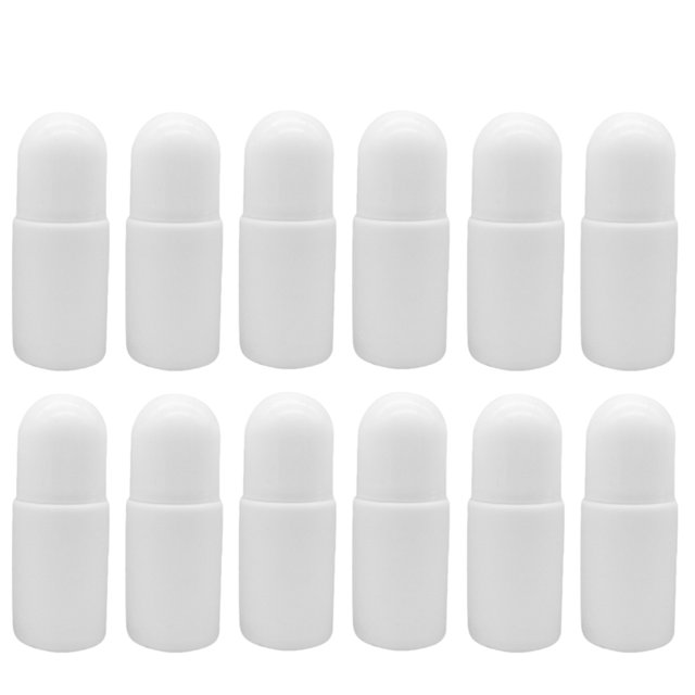 12pcs 50ML Plastic Roller Bottles for Essential Oils Empty Refillable Roll on Bottles Reusable Leak-Proof DIY Deodorant Containers with Plastic Roller Ball(White)