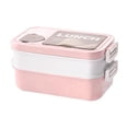 thumbnail image 1 of Meitianfacai Student Office Worker Children's Fruit Lunch Box Microwave Heating Compartment Lunch Box Plastic Fresh Style Lunch Box(Pink), 1 of 8