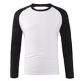 thumbnail image 3 of vdgthytj T-Shirts pour Hommes Tendance à Blocs de Couleur Col Rond Manches Longues Chandail T-Shirts Vintage Slim Basiques Raglan Tops, 3 of 7