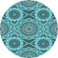 thumbnail image 1 of Ahgly Tapis Rond Lavable en Machine Intérieur Transitionnel Vert Profond, 6 Pieds Rond, 1 of 7