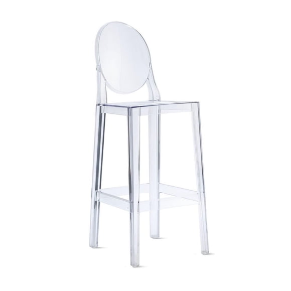 Heavenly Collections Modern Transparent Acrylic Counter Stool for Kitchen and Bar, 1 Count, Ghost Style
