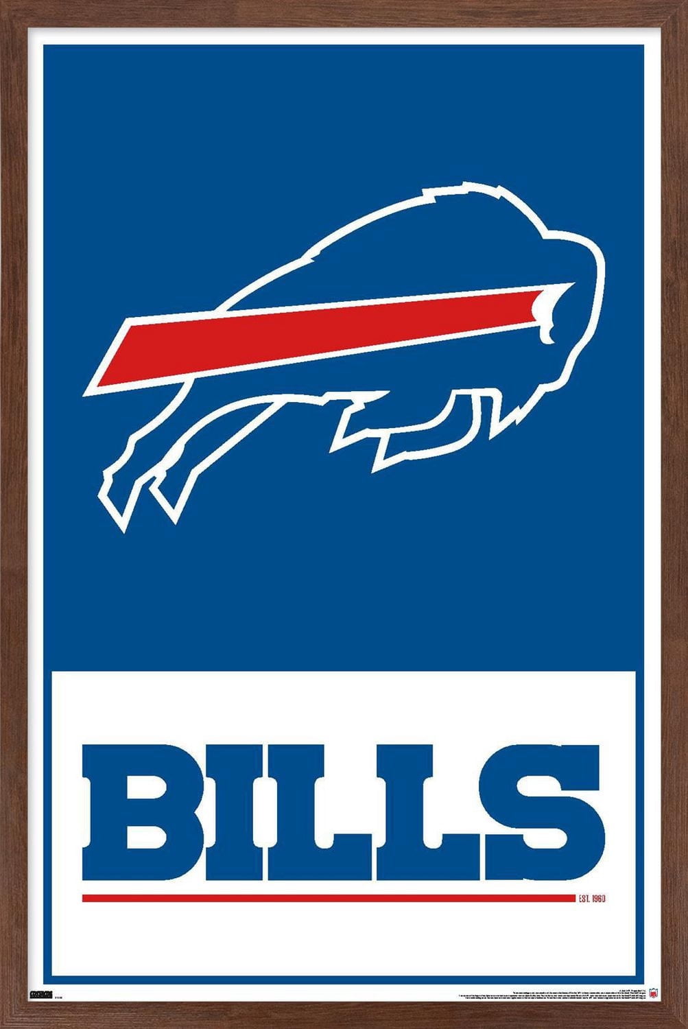 NFL Buffalo Bills - Logo 21 Wall Poster, 14.725" x 22.375" Framed
