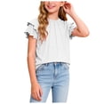 thumbnail image 4 of Akiihool Vêtements pour Tout-Petites Fille T-Shirts Graphiques à Manches Courtes pour Filles Tout-Petits, T-Shirts à Col Rond pour Enfants, Tenue de Vêtements pour Fille, Multipacks (Blanc, 7-8 Ans), 4 of 4