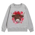 thumbnail image 4 of PMVFHDE Chandail Personnalisé Filles Mode Décontractée Col Rond Sans Capuche Manches Longues Imprimé Saint-Valentin Gris, 8-9 Ans, 4 of 4