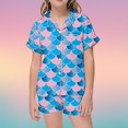 thumbnail image 2 of Luvoko Ensemble de Pyjama à Manches Courtes et Col Boutonné Imprimé pour Enfants, Robe de Bébé Fille Sans Pieds, 2 of 4